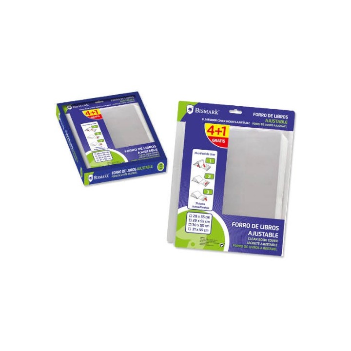 bismark pack 4+1 forralibros bismark ajustable 30 x 55 bismark 326267