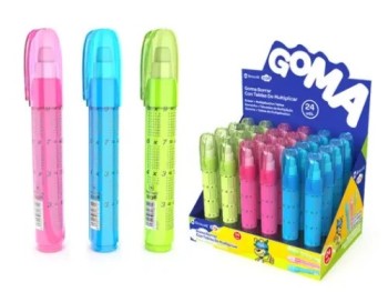 bismark goma de borrar en barra c/ tablas multiplicar bismark 331831  pack  24 unidades