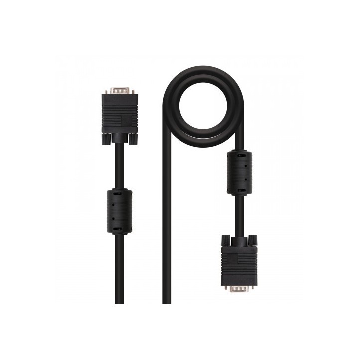 nanocable nanocable cable svga con ferrita, hdb15/m hdb15/m, 15 m