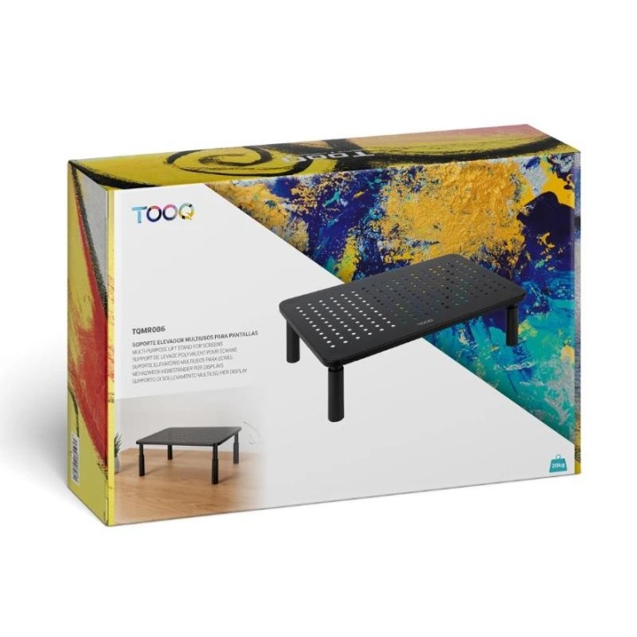 tooq tqmr086 soporte elevador monitores negro