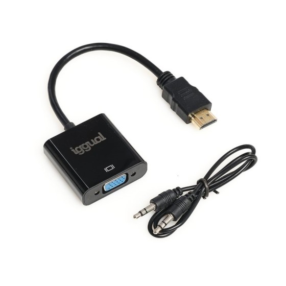 iggual adaptador hdmi a vga + audio  3.5 mm