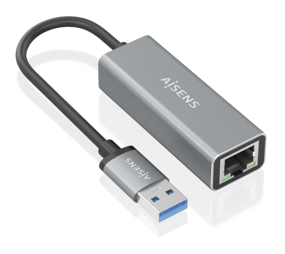 conversor aisens usb 3.0 a ethernet gigabit 10/100/1000 gris 15cm