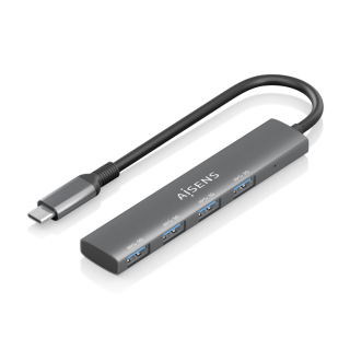 hub aisens usb 3.1 usb c usb c/m 4xtipo a/h gris 15cm