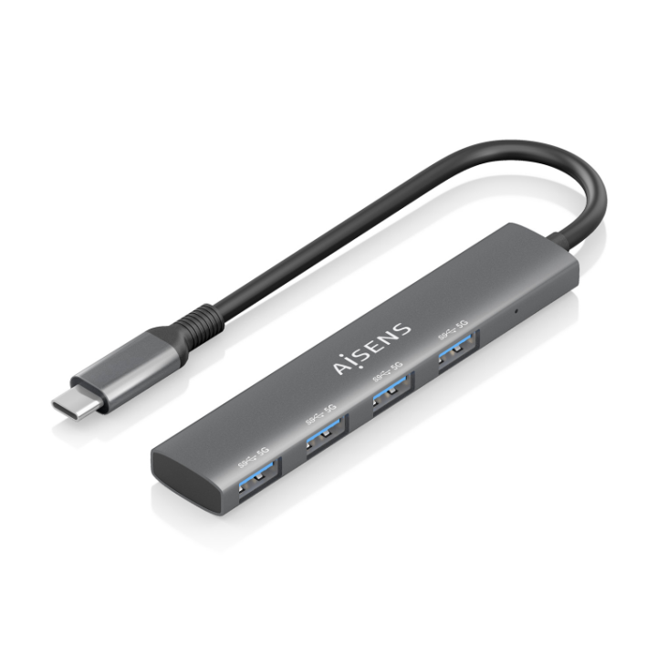 hub aisens usb 3.1 usb c usb c/m 4xtipo a/h gris 15cm