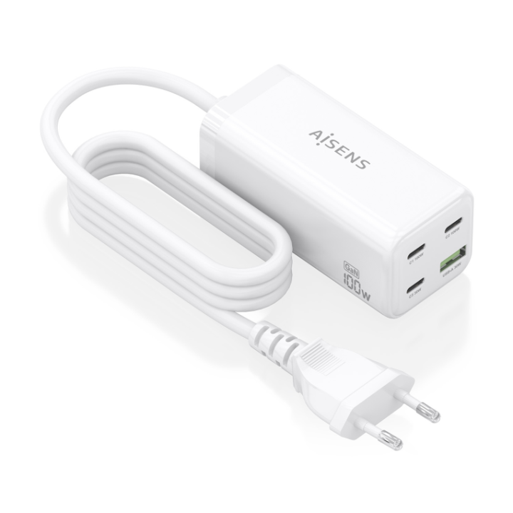 cargador gan aisens sobremesa 100w 3xusb c pd3.0 qc4.0 qc5.0 usb a qc3.0
