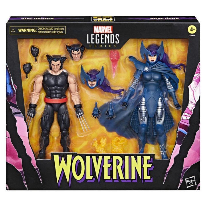 hasbro set figuras hasbro marvel legends series wolverine & lady psylocke
