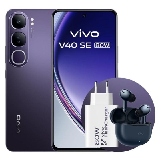 vivo v40 se 80w 6.67 8gb +8  256gb black bundle