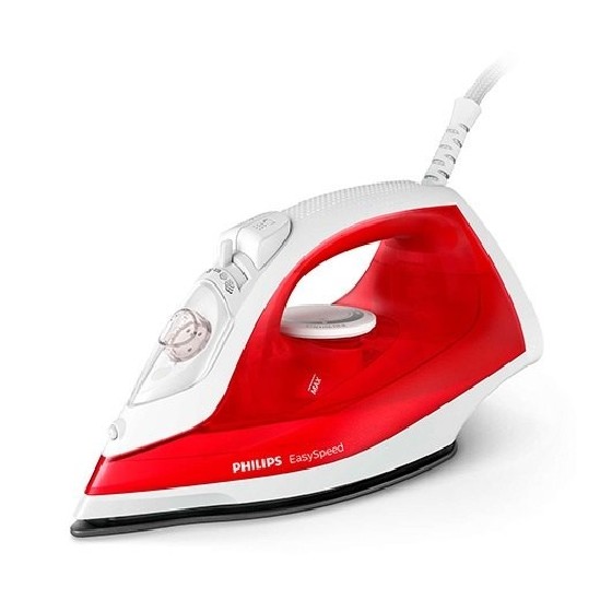 philips plancha de vapor philips easyspeed rojo   blanco 2000w   vapor continuo   antiadherente   de