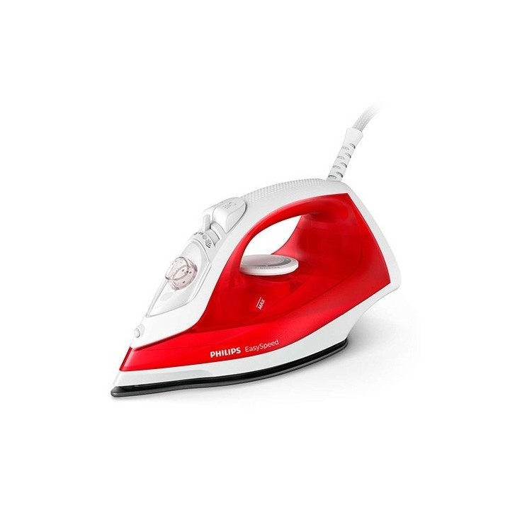 philips plancha de vapor philips easyspeed rojo   blanco 2000w   vapor continuo   antiadherente   de