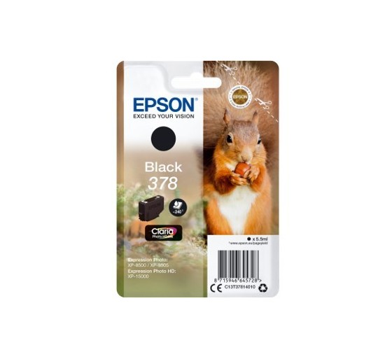 epson cartucho tinta epson c13t37814010 singlepack negro 378 claria photo hd ink xp   8500 ardilla