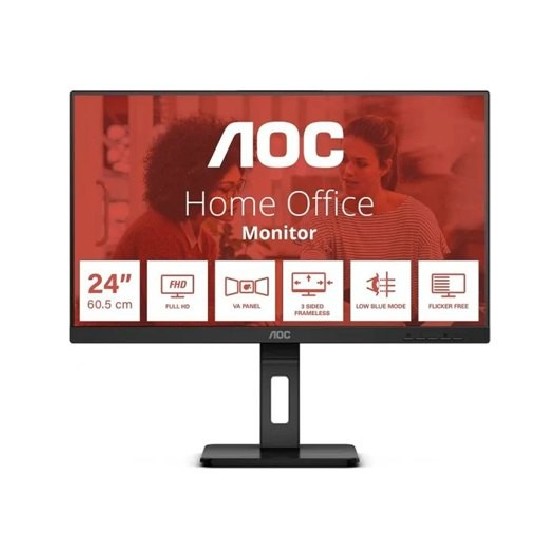 monitor led 24  aoc 24e3qaf negro ips fhd 75hz 4ms 1xhdmi 1xdp vesa