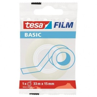 tesa cinta adhesiva translucida basic 15mm.x33m. tesa 58542 0000  pack  30 unidades