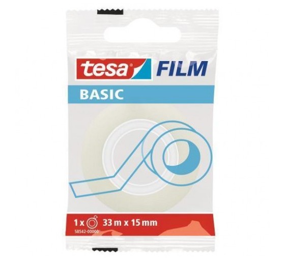 tesa cinta adhesiva translucida basic 15mm.x33m. tesa 58542 0000  pack  30 unidades