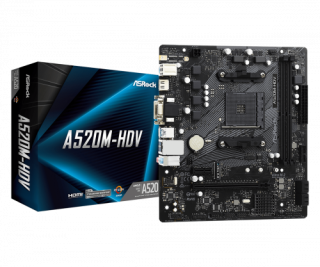 asrock placa asrock a520m hdv,amd,am4,a520,2ddr4,matx