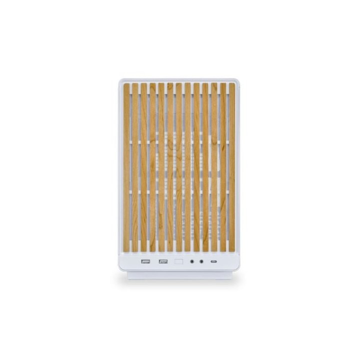 torre m atx lian li a3 wood glass version white crist. templado max gpu 415mm max cpu 165mm