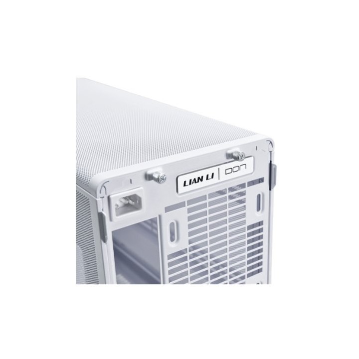 torre m atx lian li a3 wood glass version white crist. templado max gpu 415mm max cpu 165mm