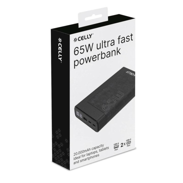 celly powerbank pd65w 20000 mah 65w evo negra