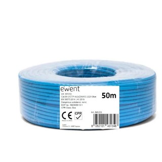 ewent bobina cable red cat6a u/utp,lszh,50m