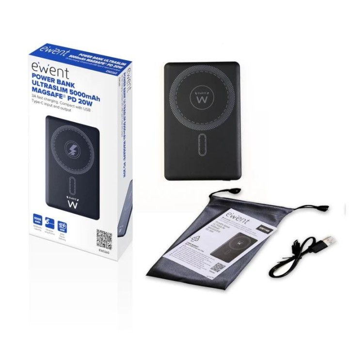 ewent powerbank slim 5000mah magsafe pd 20w