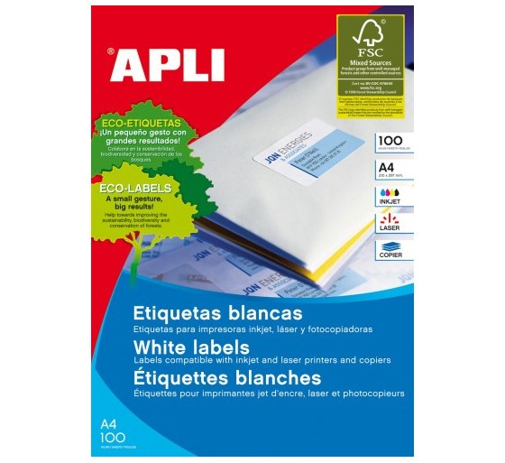 apli caja 100 hojas etiqueta blanca ilc 105x74 1279 apli