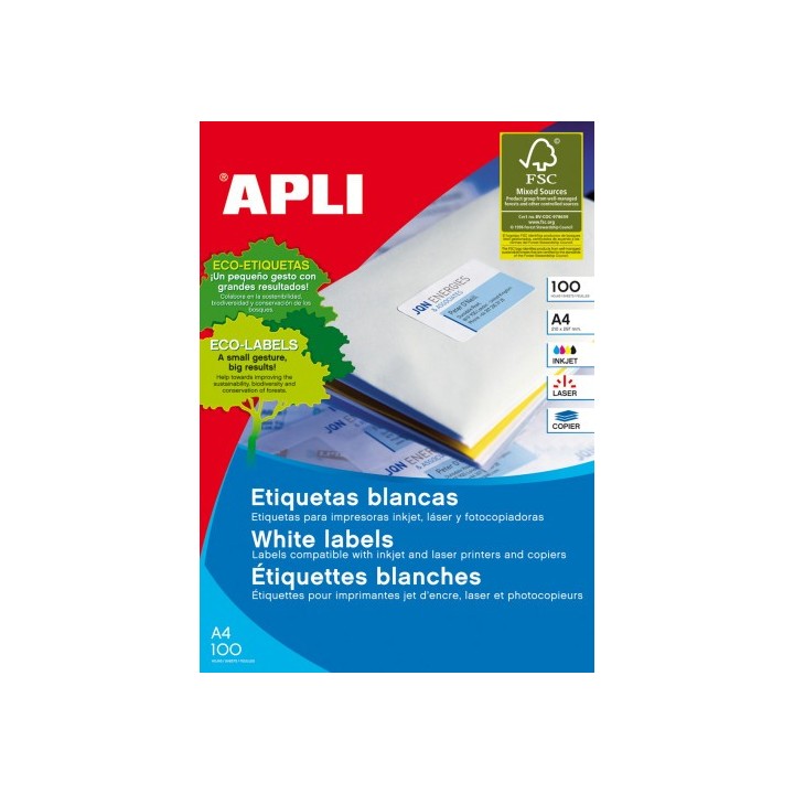 apli caja 100 hojas etiqueta blanca ilc 105x74 1279 apli
