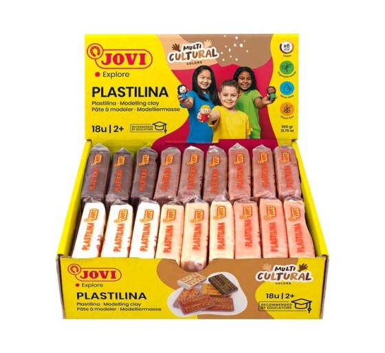 c. 18u plastilina jovi 50gr multi cultural std