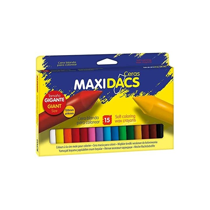 dacs estuche 15 ceras para ninos maxidacs dacs dx050216