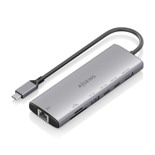 usb c dock aisens 7 en 1 hdmi rj45 usb 10g 2xusb c 10g sd micro sd 20cm