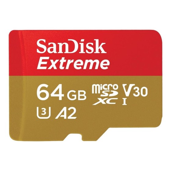 sandisk tarjeta memoria micro secure digital 64gb sandisk extreme clase 10 uhs   i u3 + adaptador