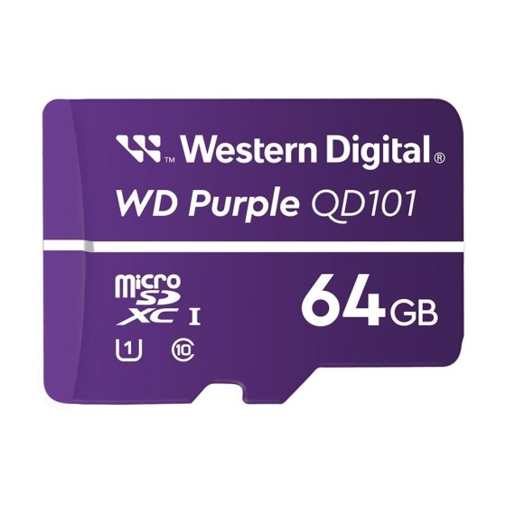 western digital wd tarjeta de memoria micro sdxc wd western digital purple sc qd101 64gb uhs   i cl1