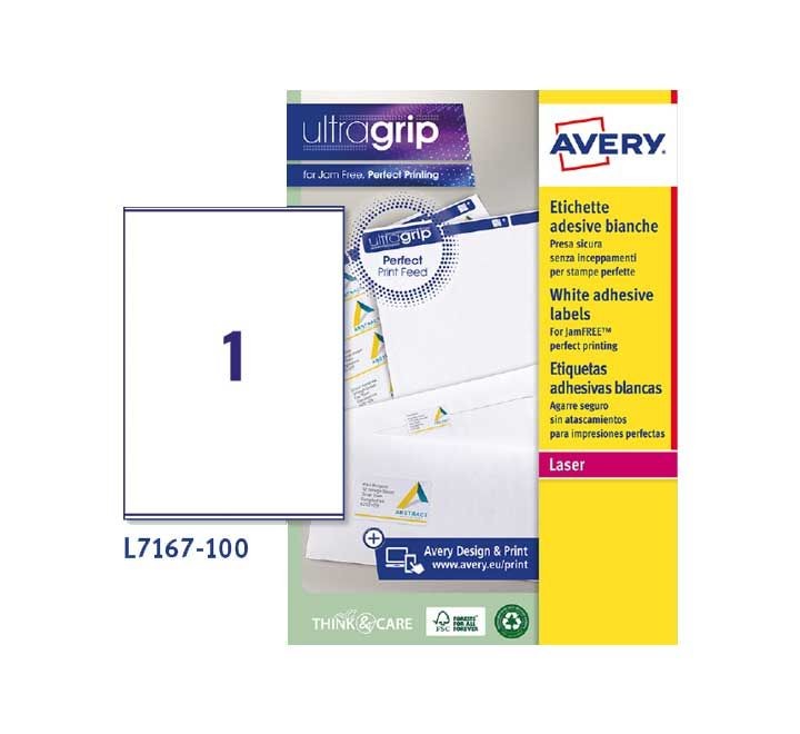 c. 100h etiq. avery ultragrip 199.6x289mm