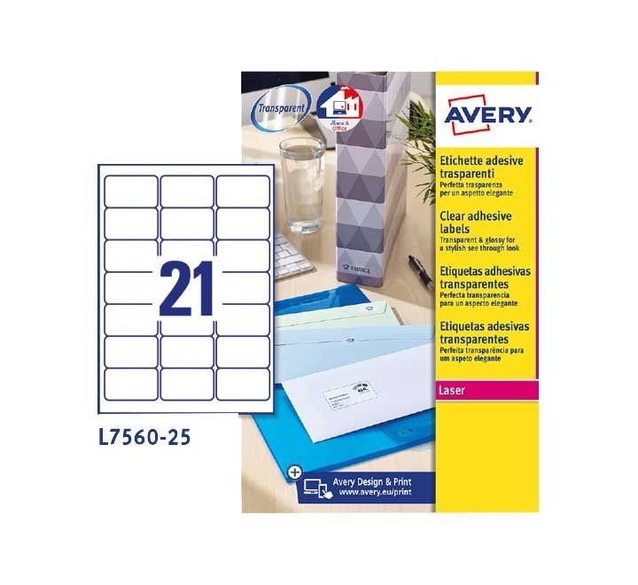 c. 25h etiq avery laser trans 63.5x38.1l7560-25