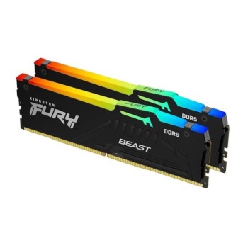 kingston memoria ram ddr5 64gb 2 x 32gb kingston   6400 mhz   pc5   51200   fury beast rgb   cl32