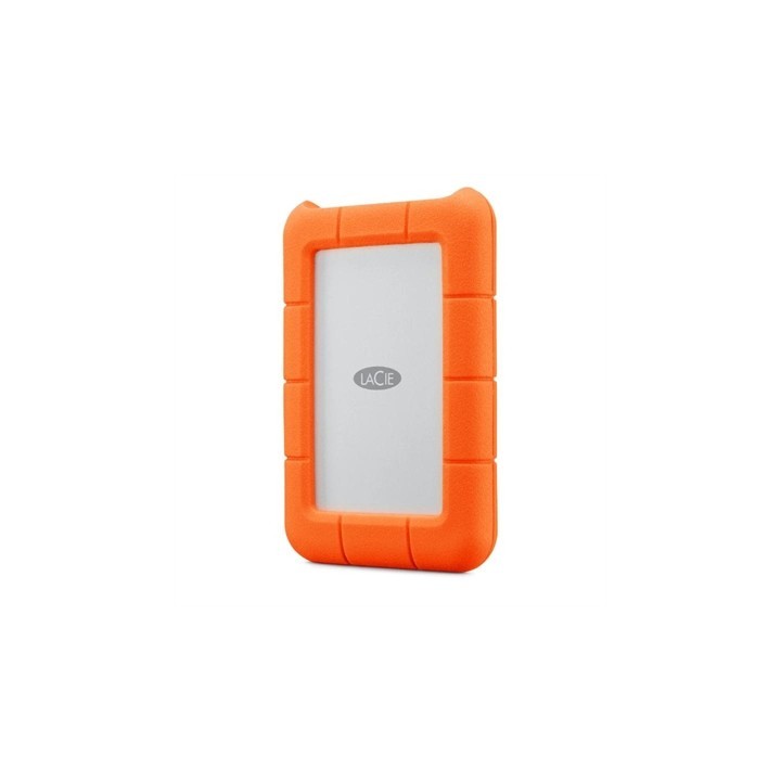lacie rugged usb   c disco duro externo 2 tb naranja   plata