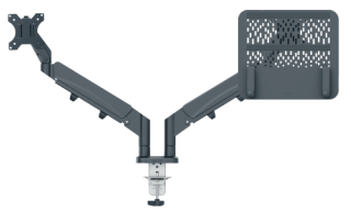 kensington brazo dual para monitor y portatil leitz ergo spacesaving color  gris oscuro kensington 6