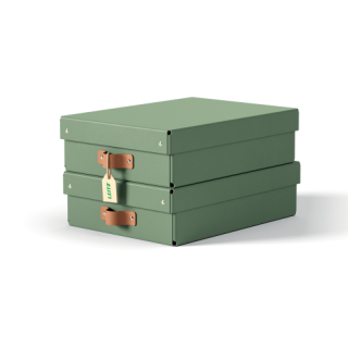 leitz pack 2 cajas de almacenamiento carton mediana baja color verde leitz 61480050