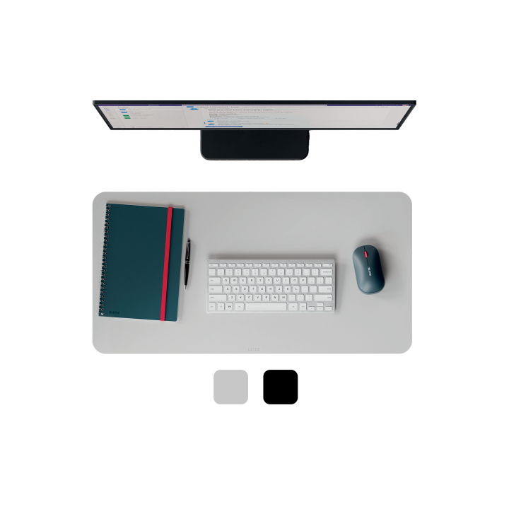 leitz alfombrilla de sobremesa reciclada de piel 70 x 36 cm color gris claro leitz 53850085