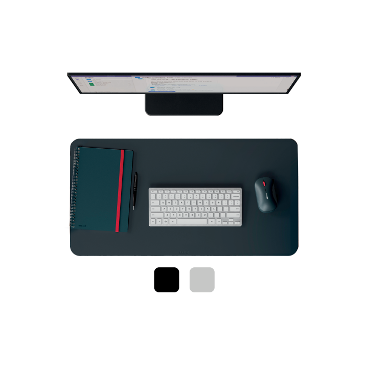 leitz alfombrilla de sobremesa reciclada de piel 70 x 36 cm color gris oscuro leitz 53850089