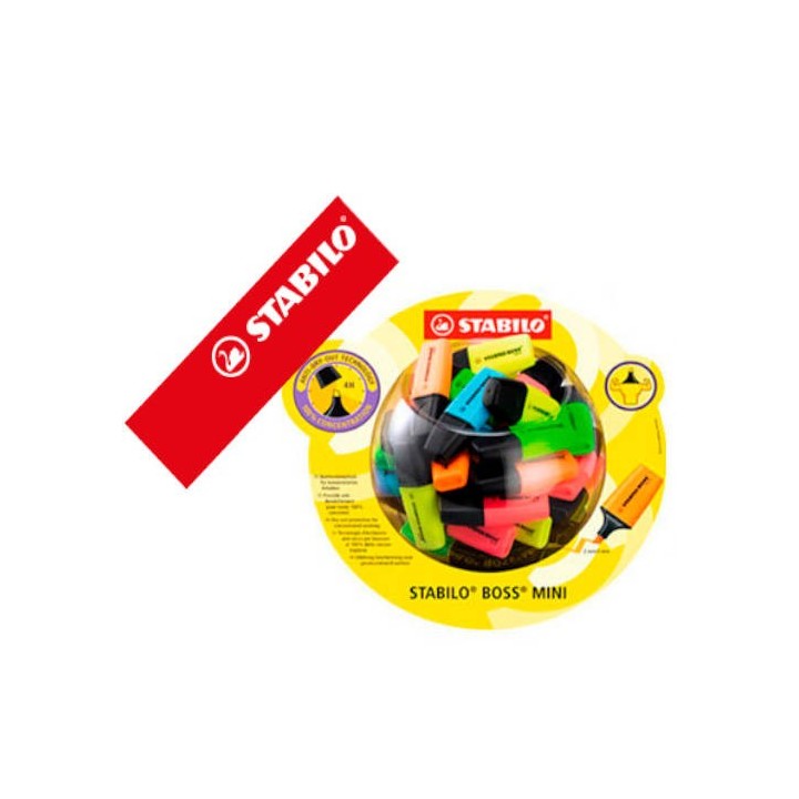 stabilo expositor boss mini marcadores fluorescentes 50 unidades trazo 2/5mm. stabilo 07/50 1