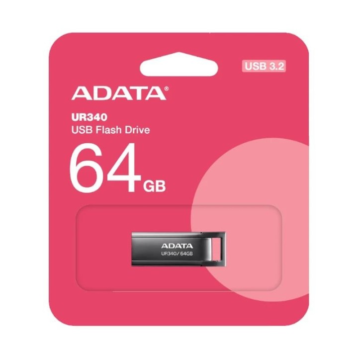 adata lapiz usb ur340 64gb usb 3.2 metal black