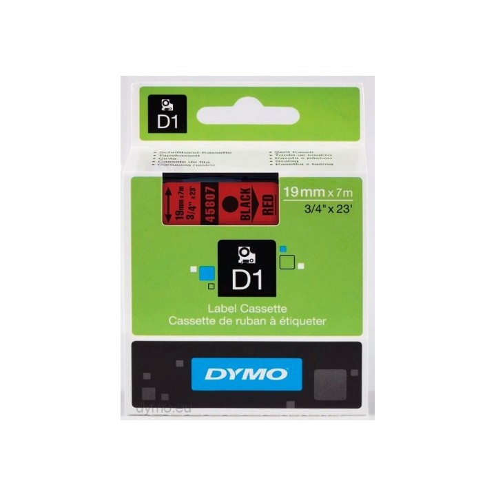 dymo cinta rotuladora d1 19mmx7m negro/rojo dymo s0720870