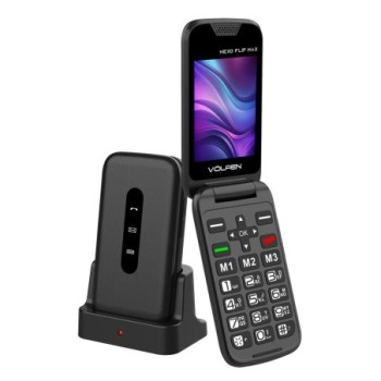 volfen telefono movil volfen nexo flip max tipo concha negro base de carga
