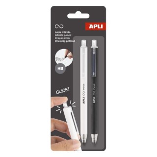 apli pack 2 lapices retractil infinito negro/blanco apli 20064