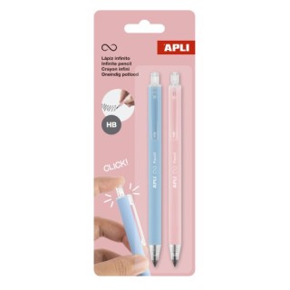 apli pack 2 lapices retractil infinito azul/rosa apli 20066