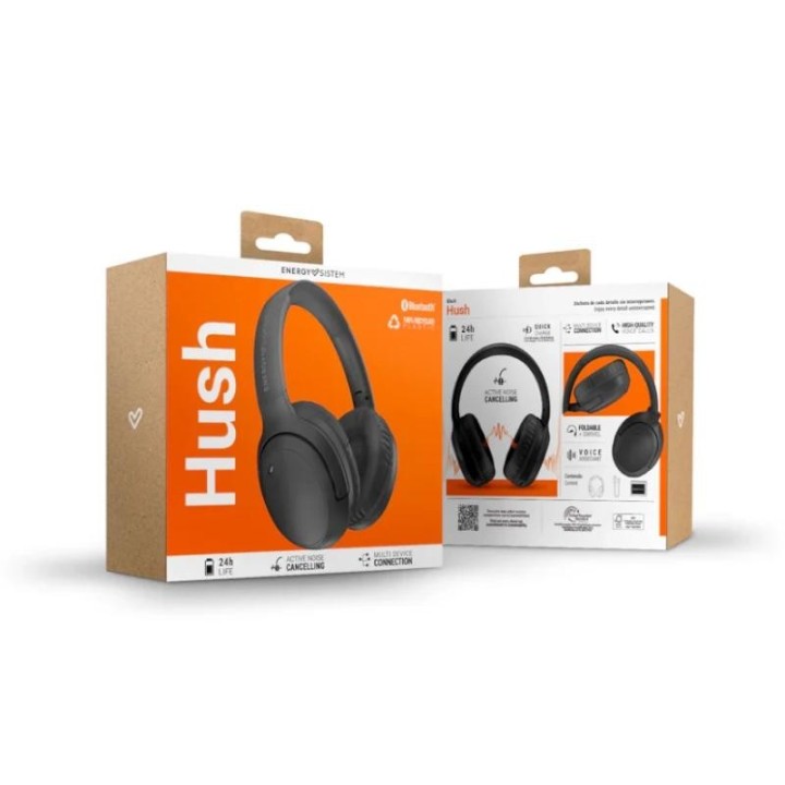 energy sistem auriculares hush black bt anc