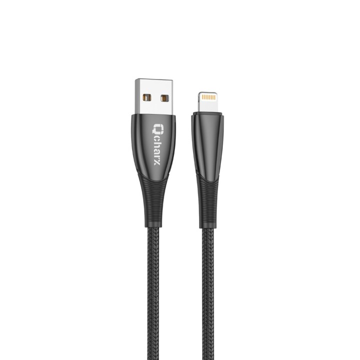 qcharx international cable qcharx berlin usb a lightning 3a   1 m   zinc negro cordon grueso tacto s