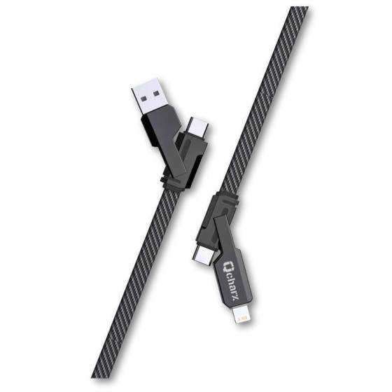 qcharx international cable qcharx porto multicabezal   usb a c   usb a lt   usb c a usb c   usb c a