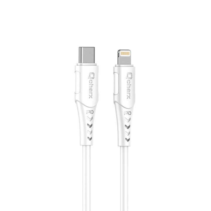 qcharx international cable qcharx sofia tipo c  a lightning 3a 20w   1 m   pvc blanco