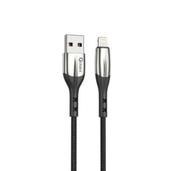 qcharx international cable qcharx toronto usb a lightning 3a   1 m   zinc negro cordon suave