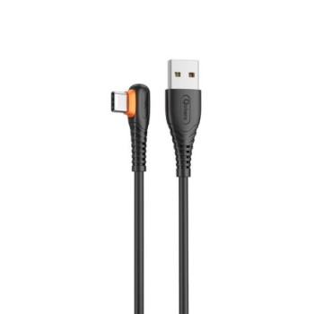 qcharx international cable qcharx london usb a tipo c 3a   1 m   pvc negro acodado